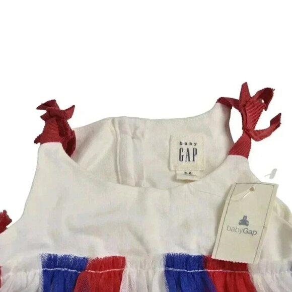 NWT Baby Gap Red White Blue 4th of July Firecracker American Tulle Dress 3-6M - Picture 4 of 8